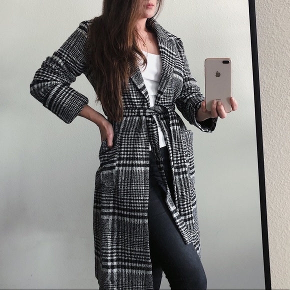 LONG PLAID TWEED COAT - Picture 5 of 5